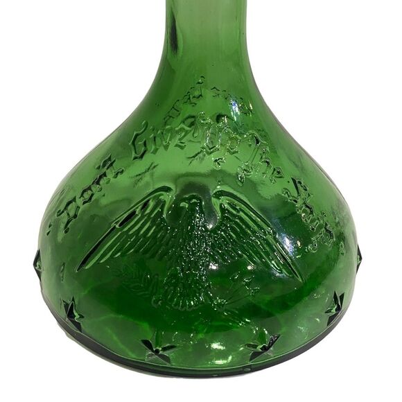 Vintage ITALIAN GLASS CAPTAIN'S DECANTER - Green - "DON'T GIVE UP THE SHIP" - Picture 10 of 10